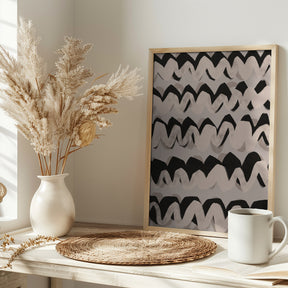 Sprayed Beige Waves Pattern Poster