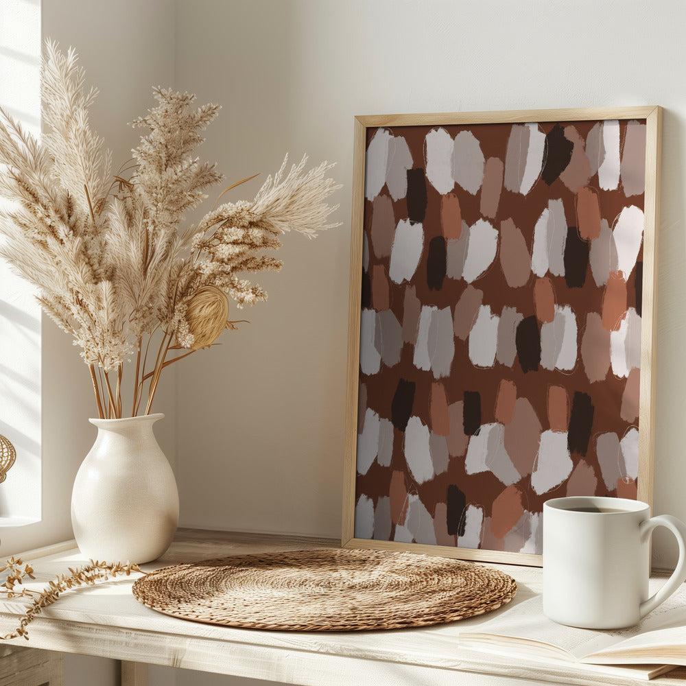 Pastel Earthy Strokes Pattern Poster