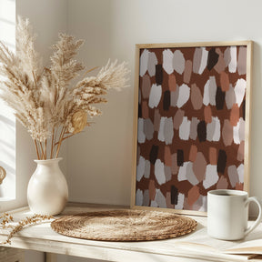 Pastel Earthy Strokes Pattern Poster