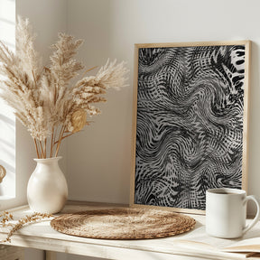 Black And White Net Pattern Poster