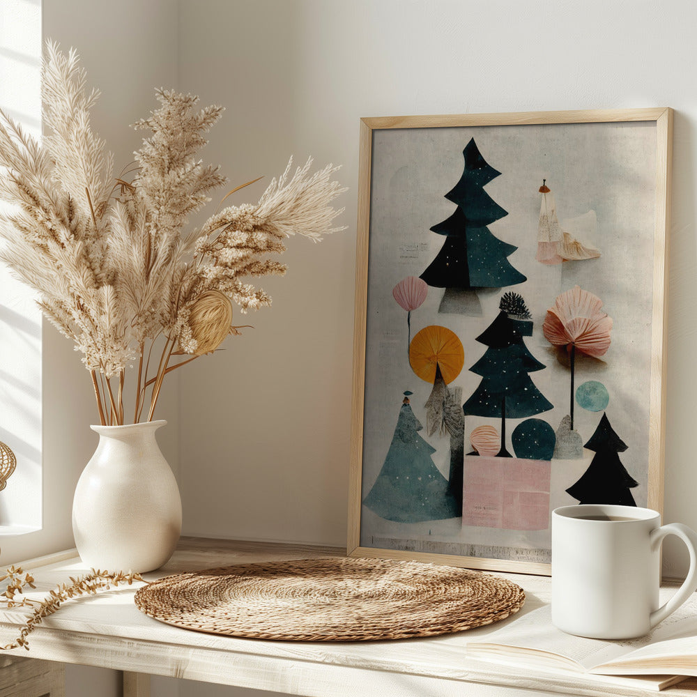 Cute Pine Tree Composition Poster