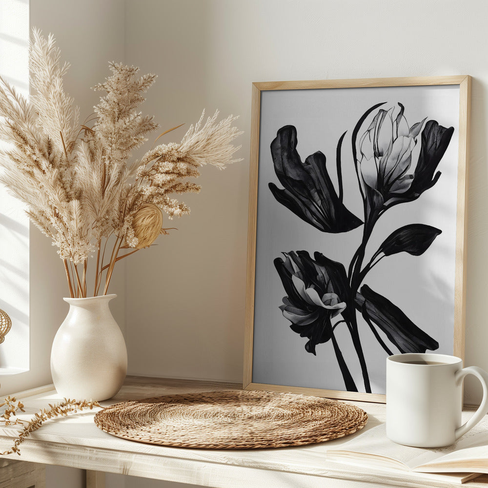 Black Flower Poster