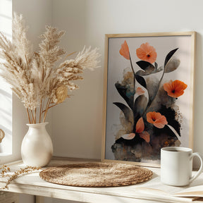 Coral Flowers Poster