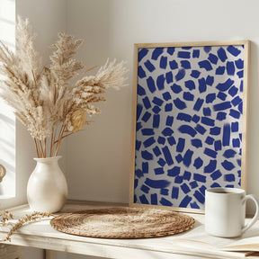 Blue Strokes Pattern Poster