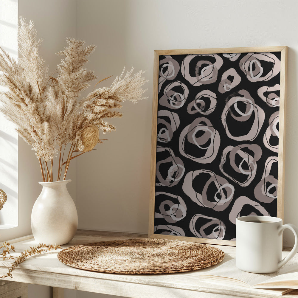 Beige Rings Pattern Poster