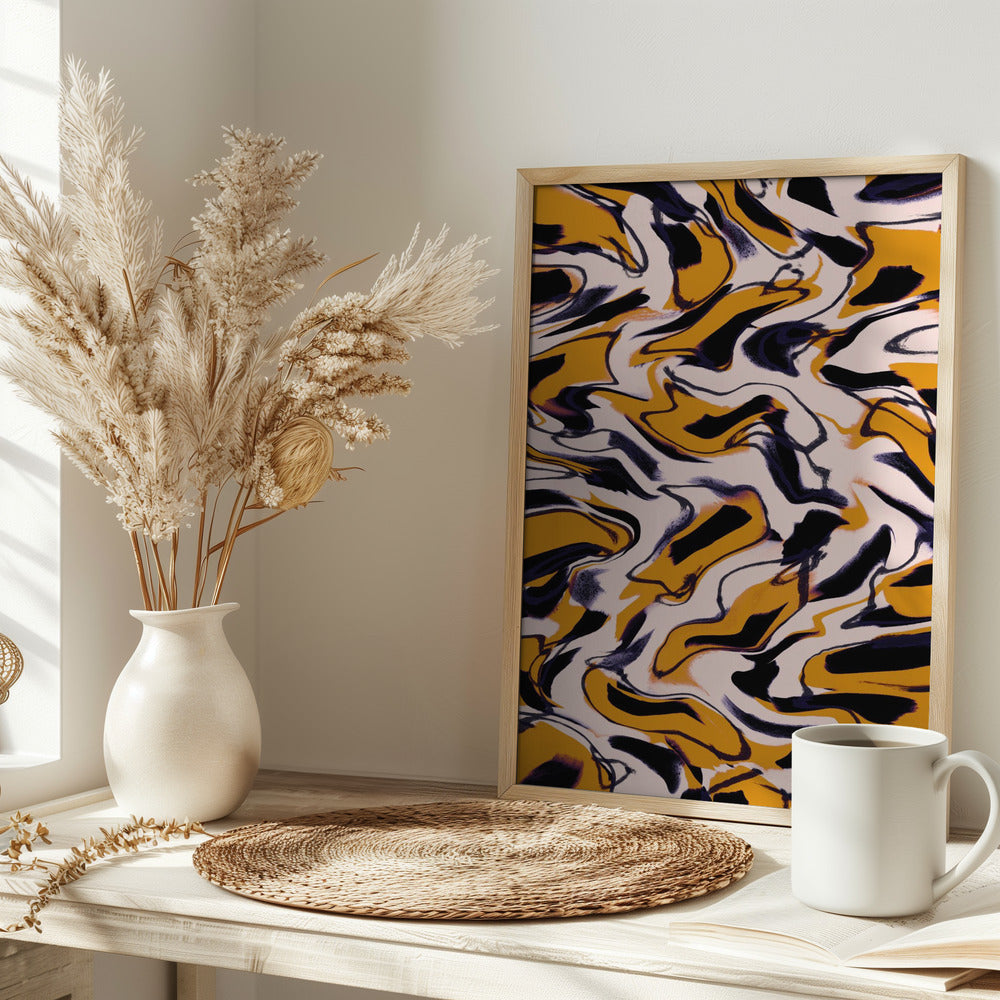 Liquid Yellow Pattern Poster