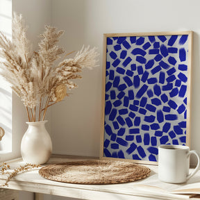 Blue Brush Strokes Pattern Poster