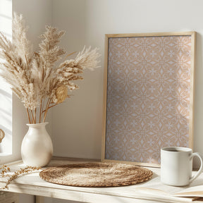 Geometric Beige Tile Pattern Poster