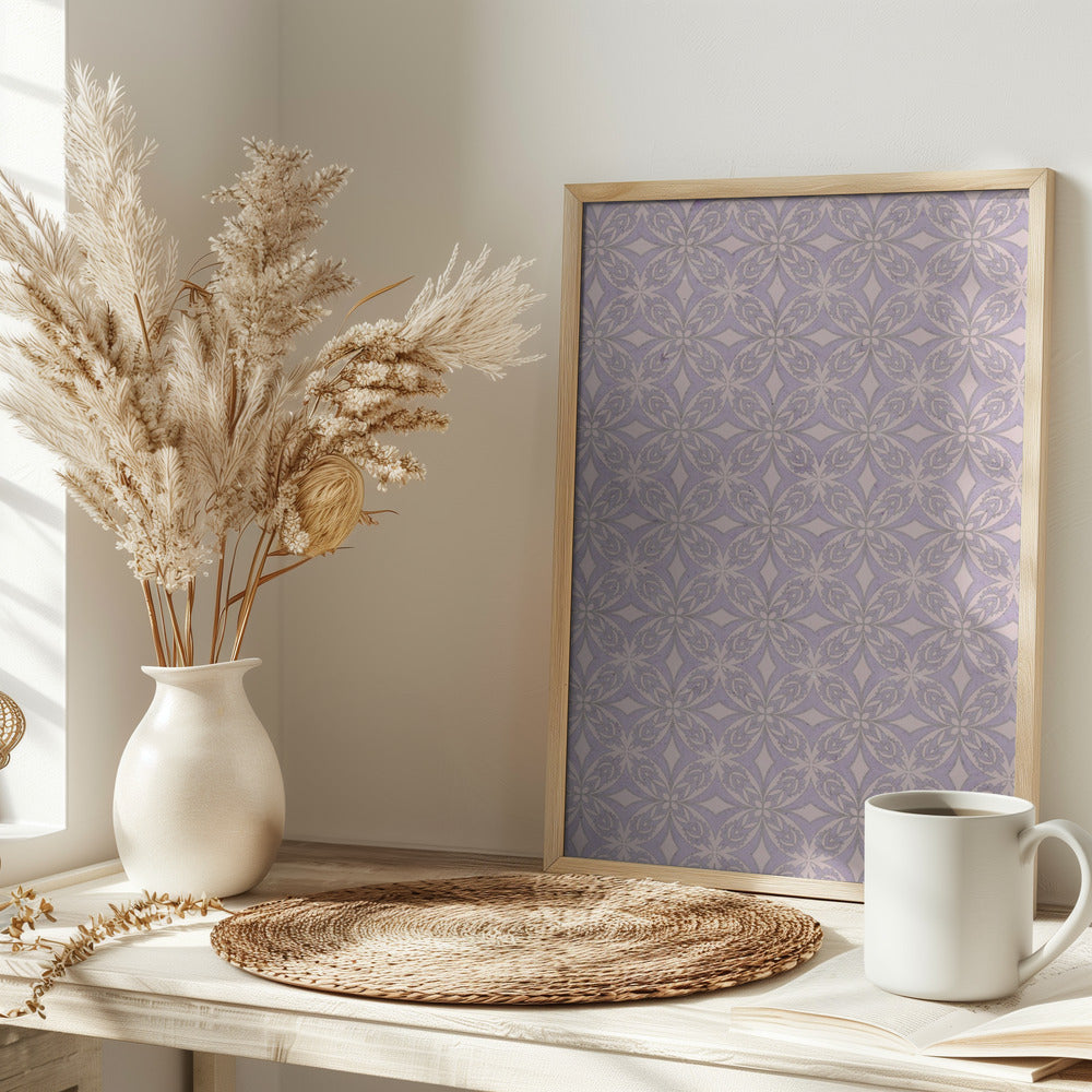 Geometric Purple Tile Pattern Poster