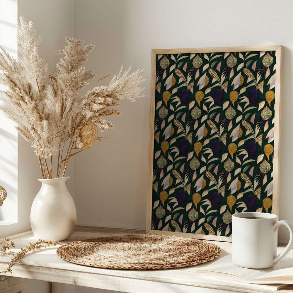 Leafs And Corn Pattern Poster