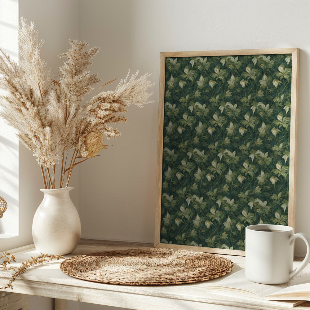 Green Leafs Pattern Poster