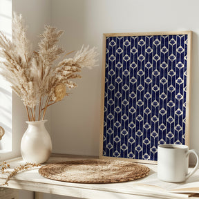 Stitches Blue Pattern Poster