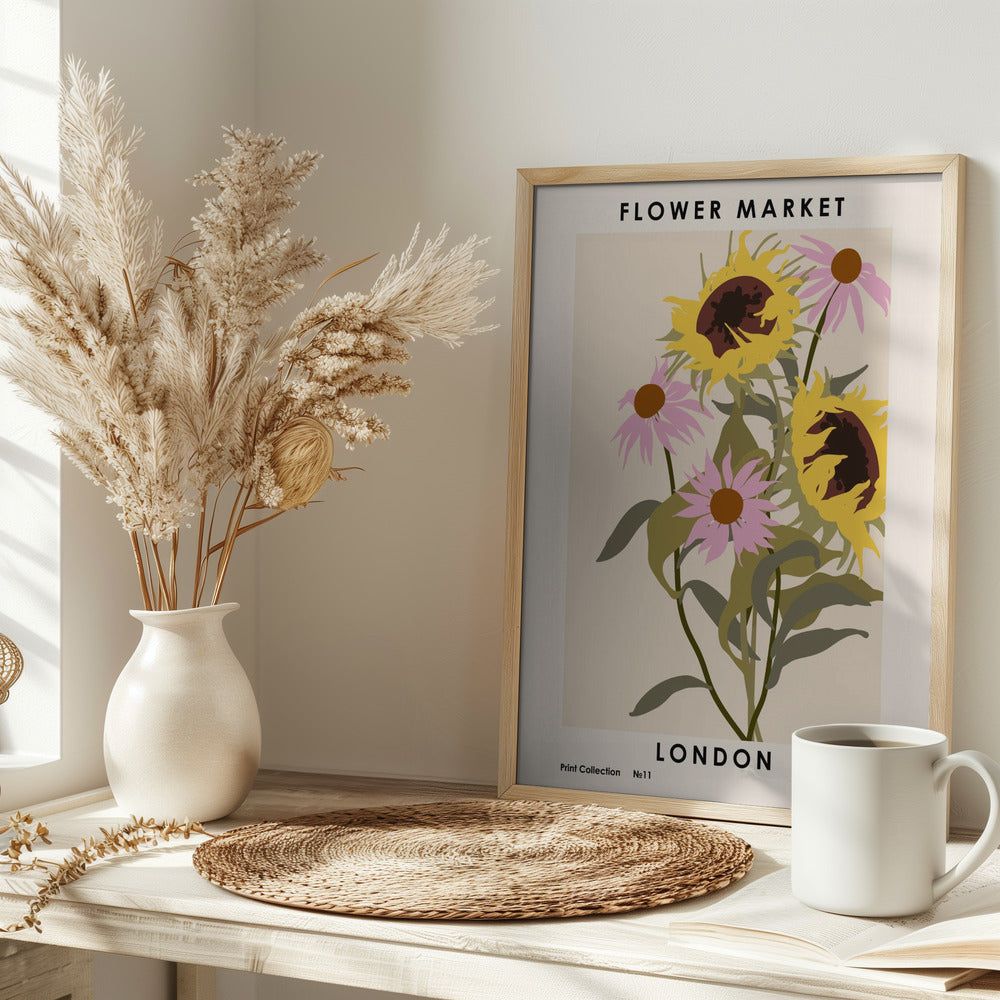 Flower Market. London Poster