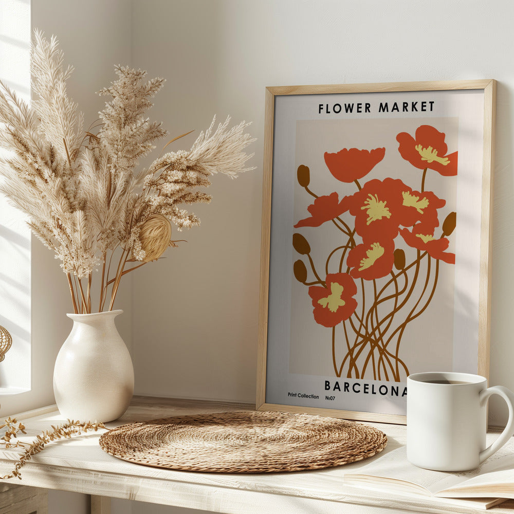 Flower Market. Barcelona Poster