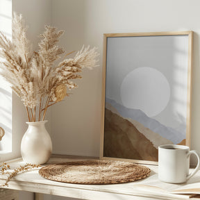 Boho moon and mountains Poster