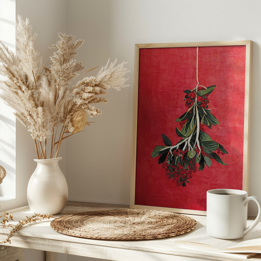 Painted Mistletoe Poster