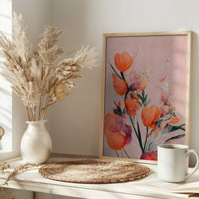 Orange Tulips Poster