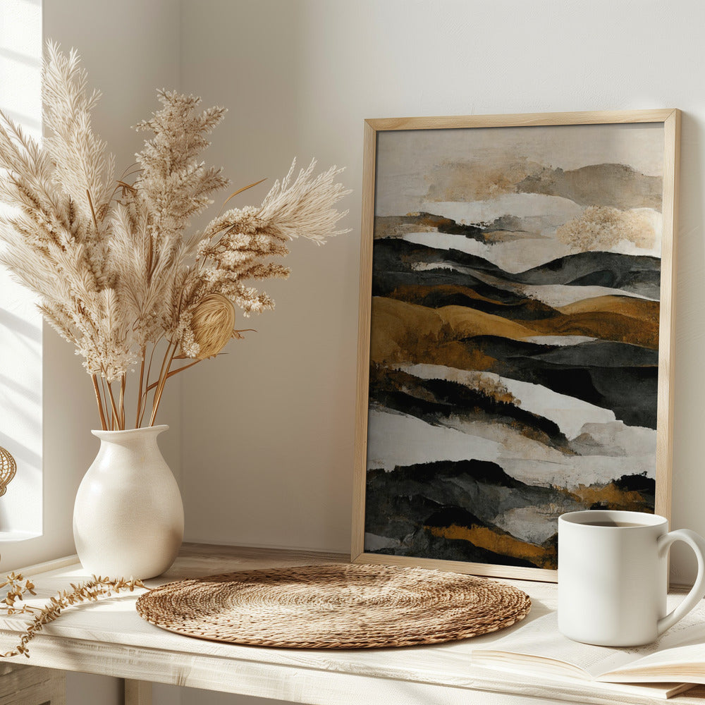 Ochre And Beige Mountains Poster