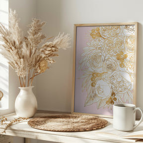 Rekha floral art pair (left) Poster