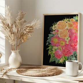 Rekha floral art in bright watercolor Poster