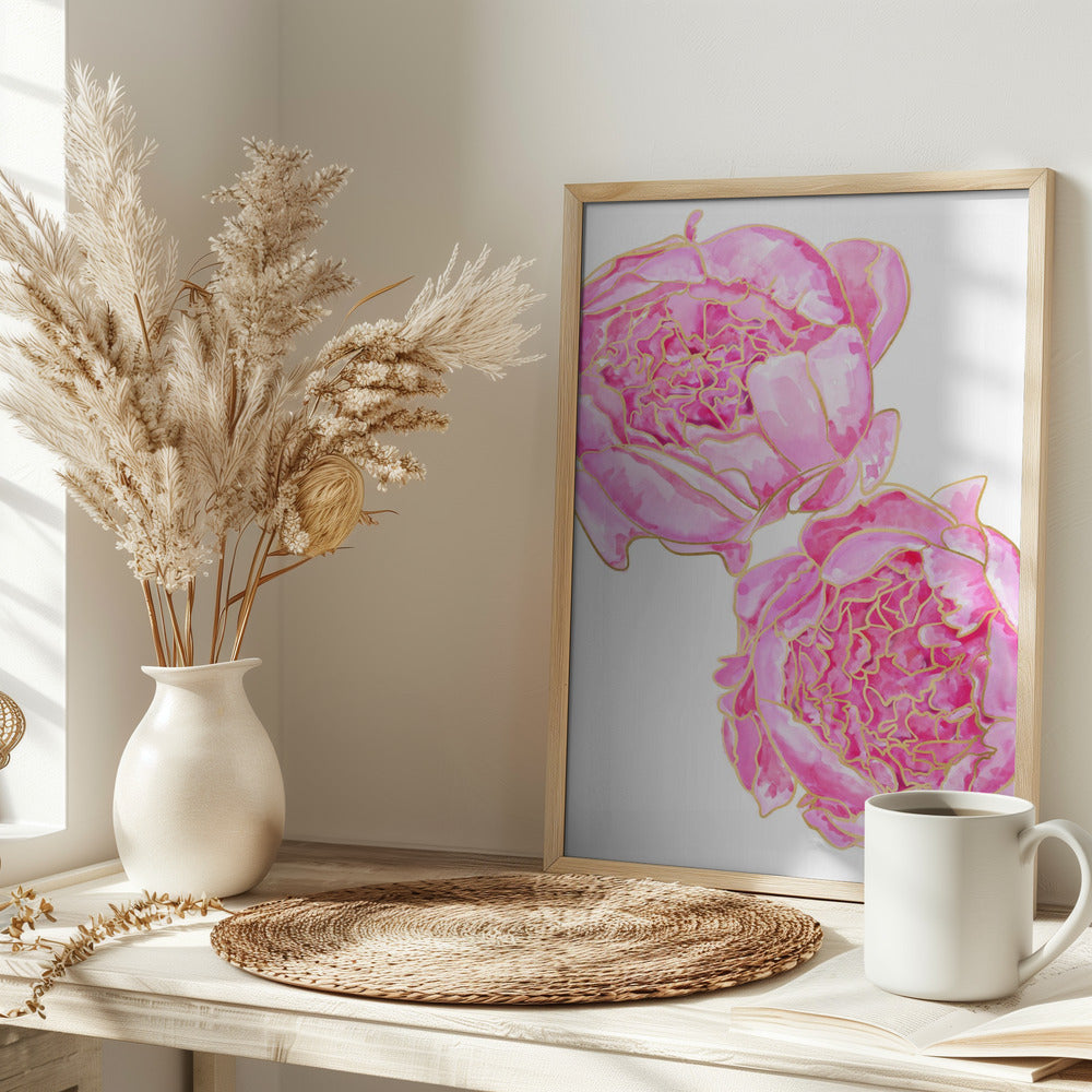 Sally's peonies Poster