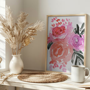 Maeko loose watercolor florals I Poster