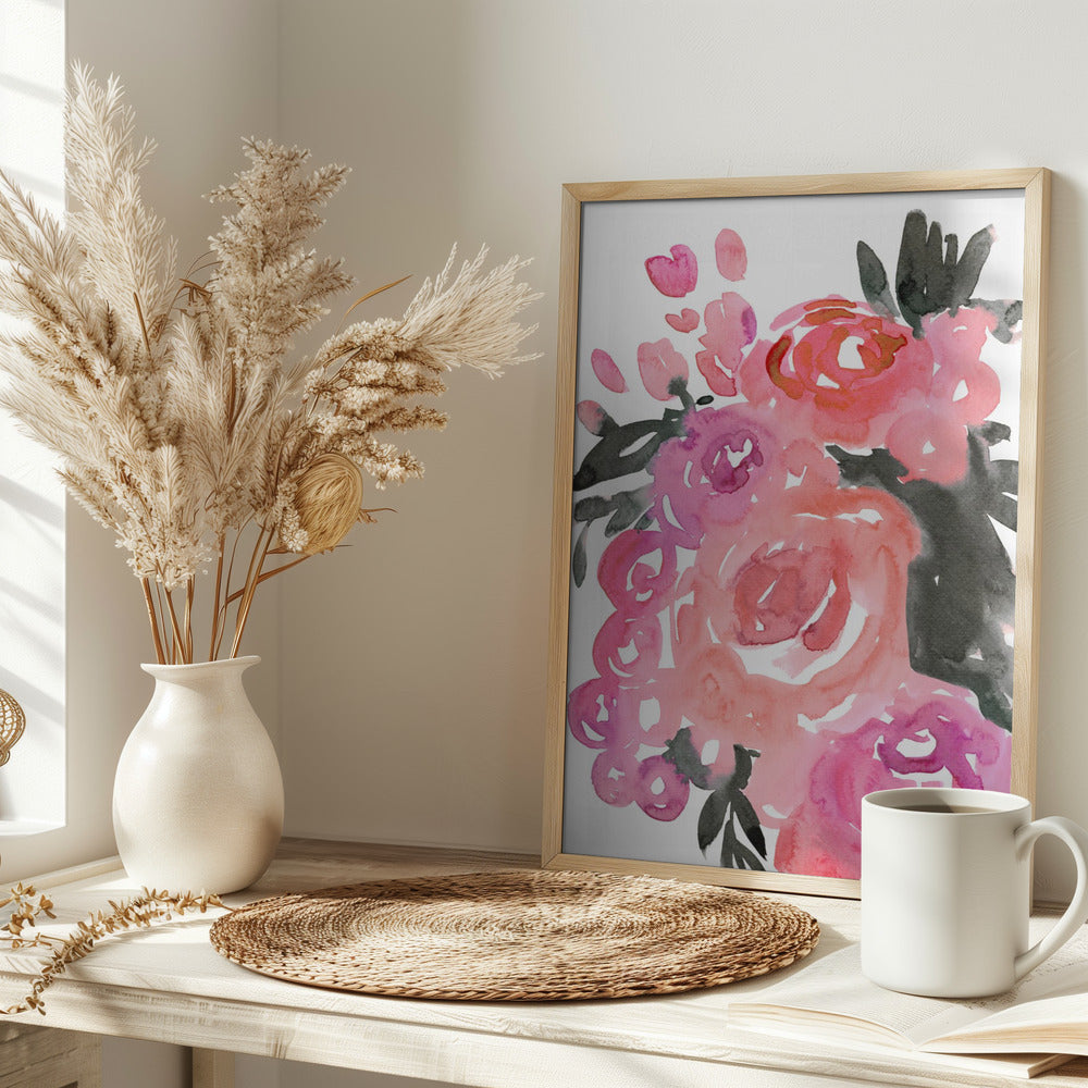 Maeko loose watercolor florals II Poster