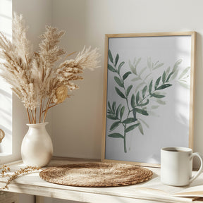 Watercolor laurel branch Poster