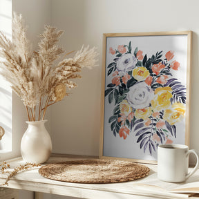 Harriet bouquet in coral Poster