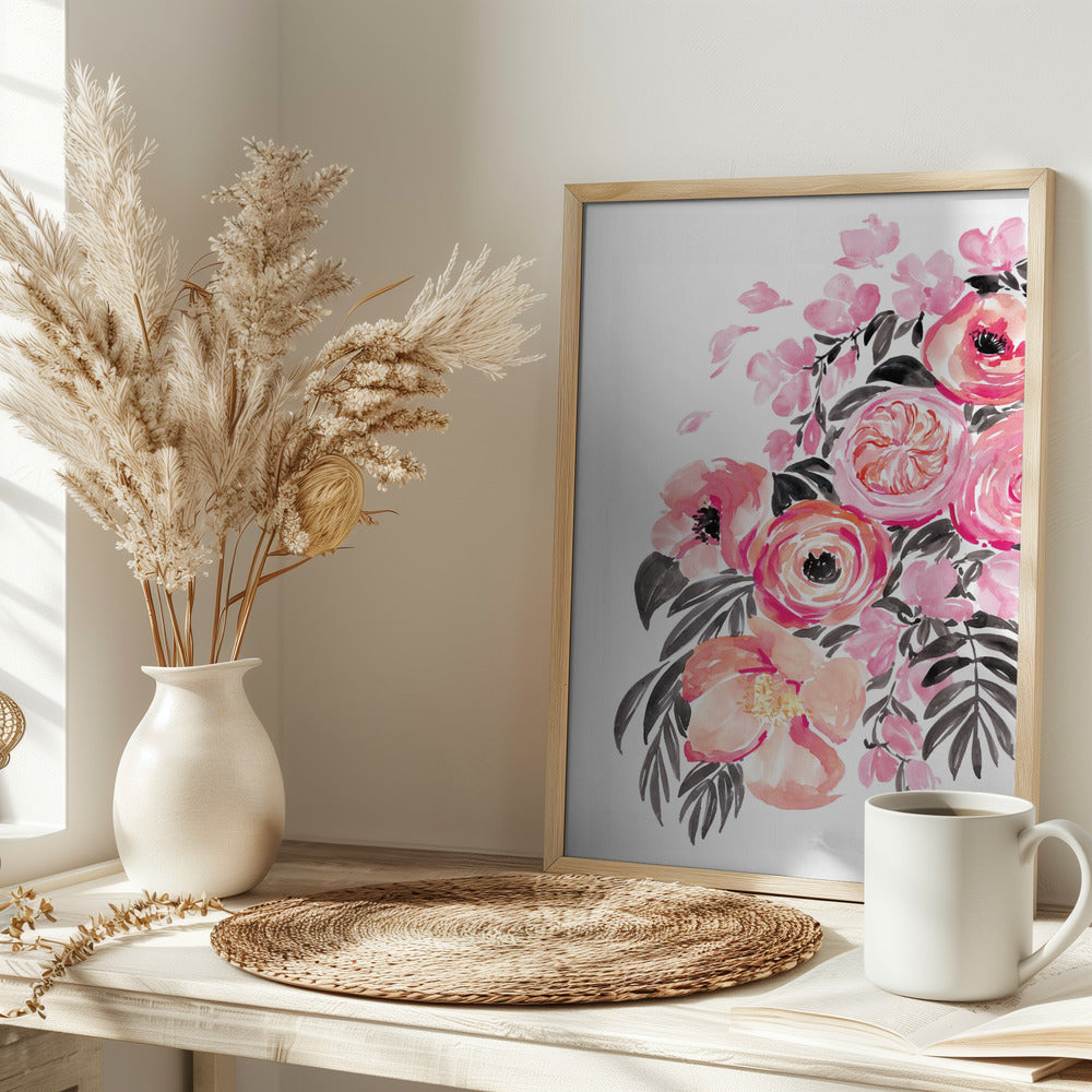 Danette bouquet in pink Poster