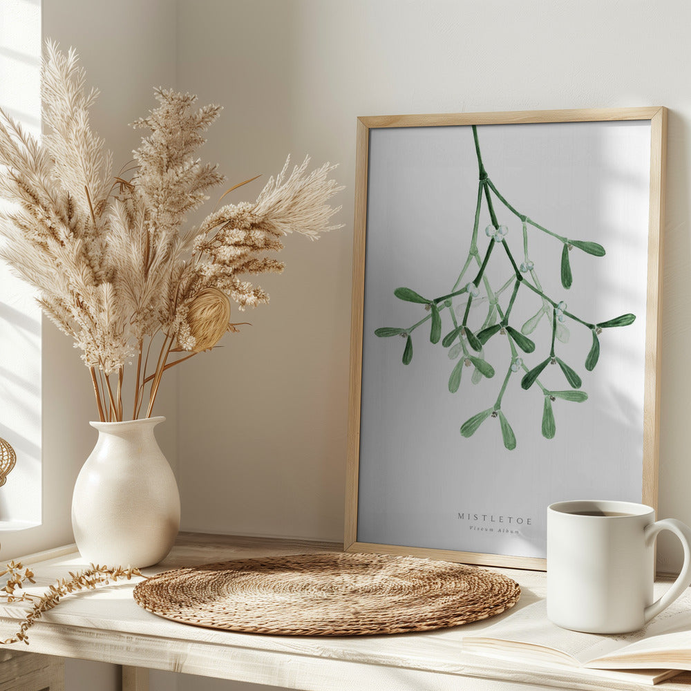 Watercolor mistletoe Poster