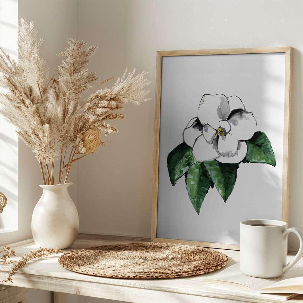 White magnolia Poster