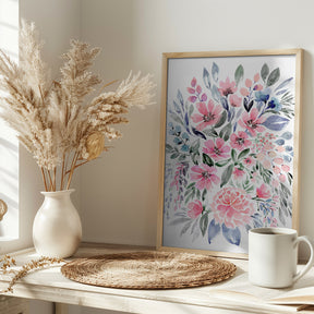 Clara watercolor bouquet Poster