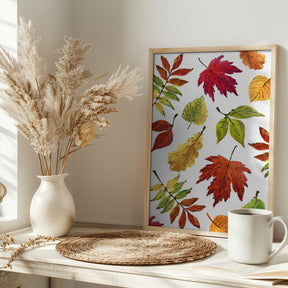 Painterly fall leaves Poster