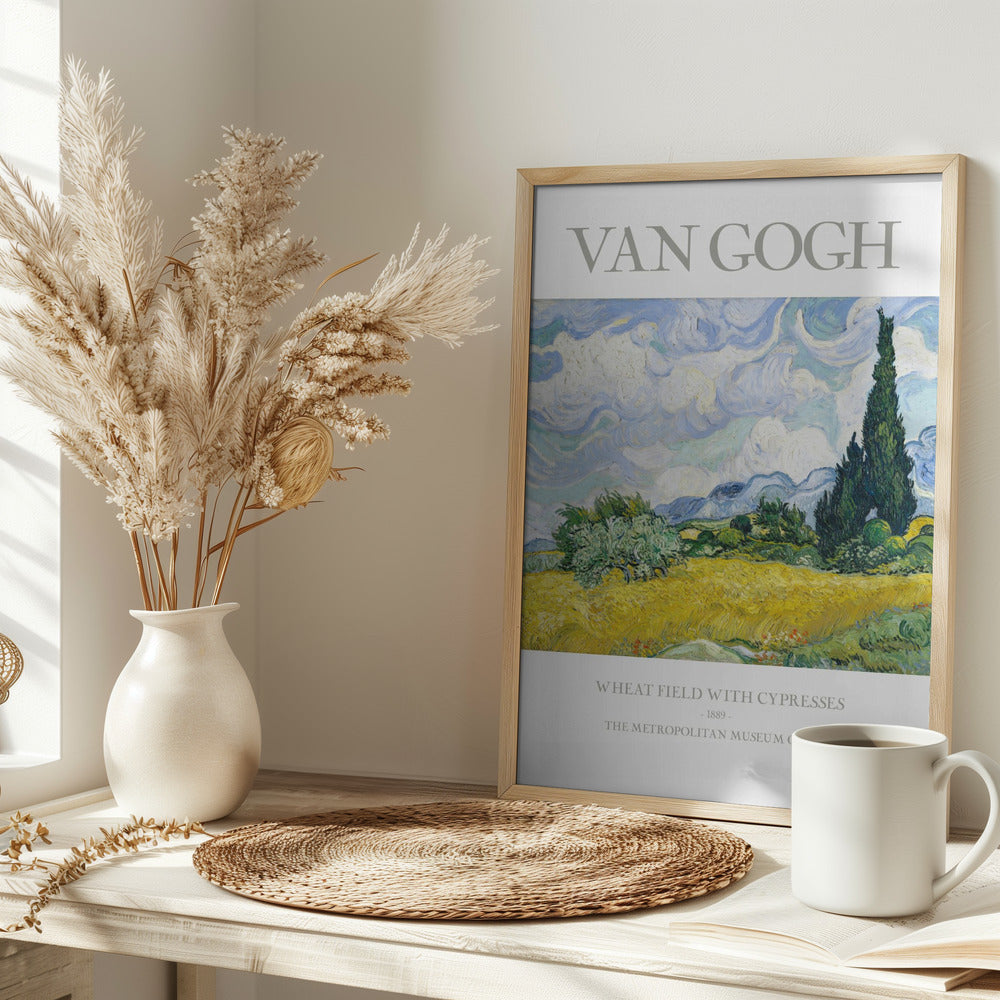 Wheat Field With Cypresses Poster