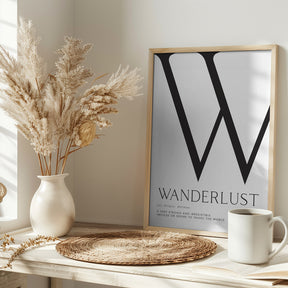 Wanderlust definition typography art Poster