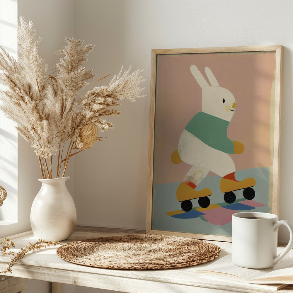 Skating Bunny Poster