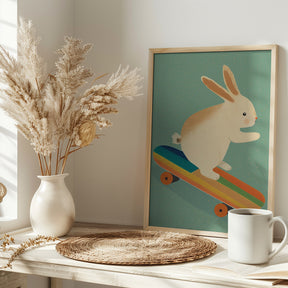 Bunny On Skateboard Poster