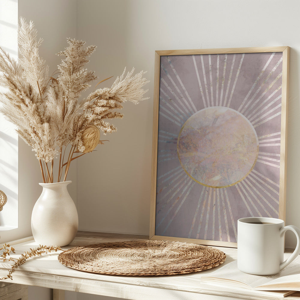 Pink Sun Rays Poster