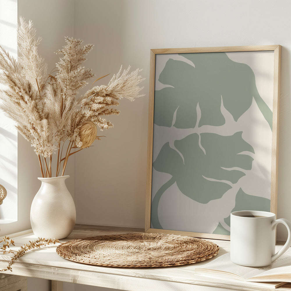 Monstera Sage Green Poster