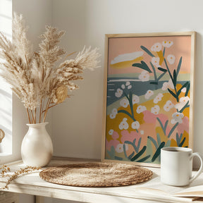 Flowers By The Sea Poster