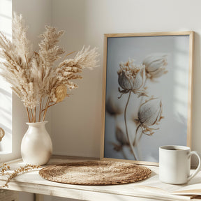 Beige Felt Flowers Poster