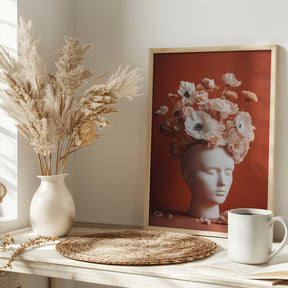 White Head Vase Poster