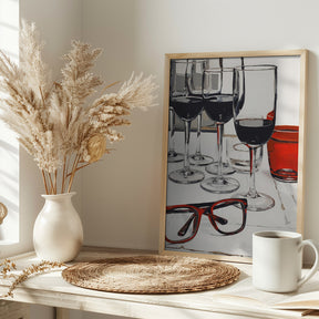 Still Life With Red Glasses Poster