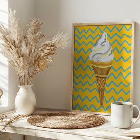 Ice Cream Yellow Zigzag Poster