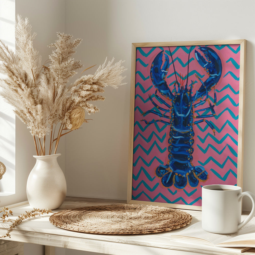 Lobster On Zigzag Poster