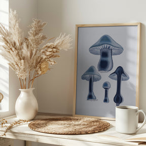 Agaricus Bulbosus - Blue Poster