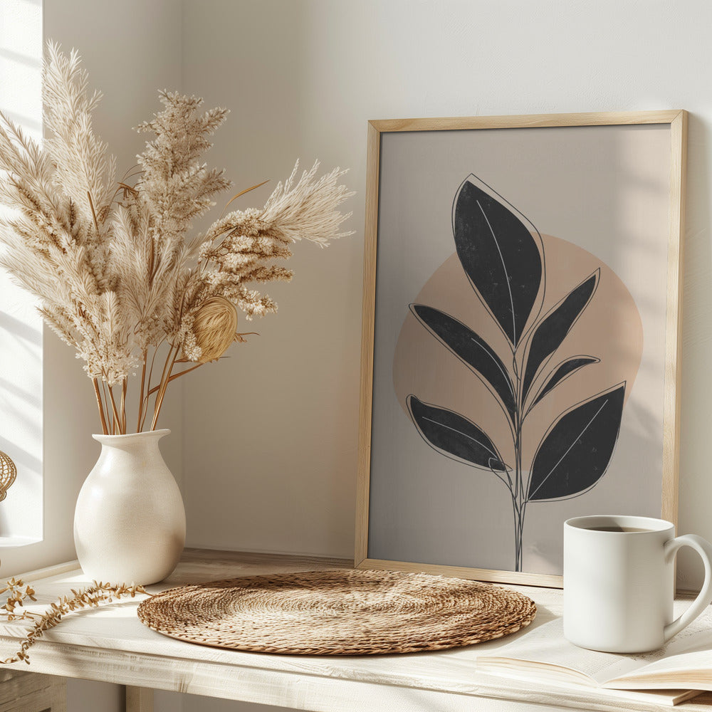 Black Abstract Plant Poster