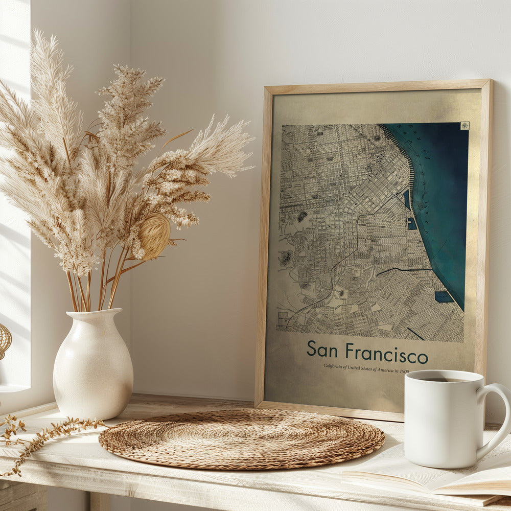 San Francisco retro map Poster