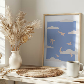 Clouds Bird Poster